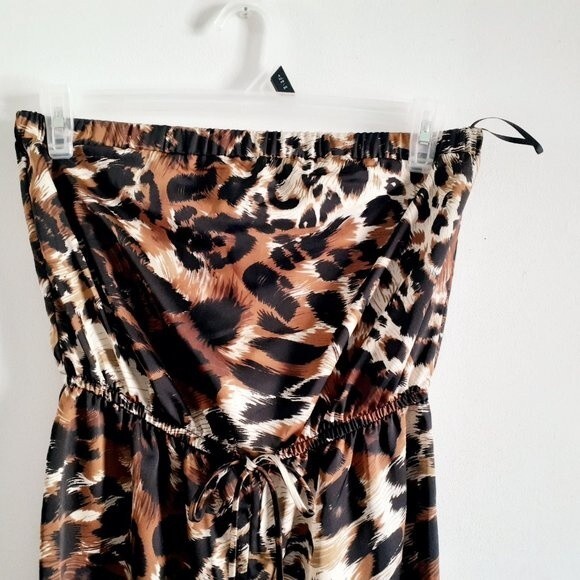 Forever 21 Brown Animal Print Strapless Women's Jumpsuit Medium - Picture 3 of 9